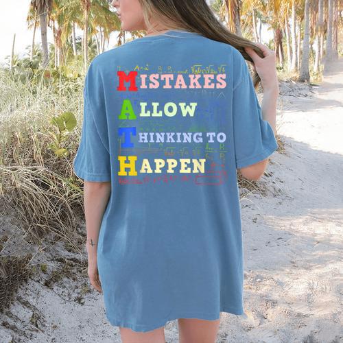 Math Teacher Math Student Mathematics Women's Comfort Colors T-Shirt Back Print - teacherstshirts.com AU