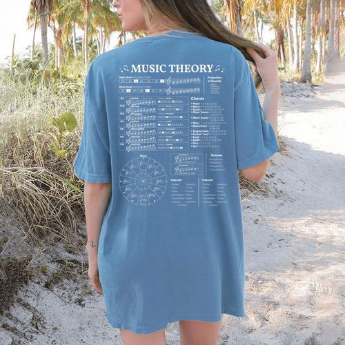 Music Theory Music Teacher Musician Learning School Women's Comfort Colors T-Shirt Back Print - teacherstshirts.com