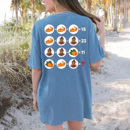 Order Of Operations Math Quiz Game Teacher Thanksgiving Women's Comfort Colors T-Shirt Back Print - teacherstshirts.com AU