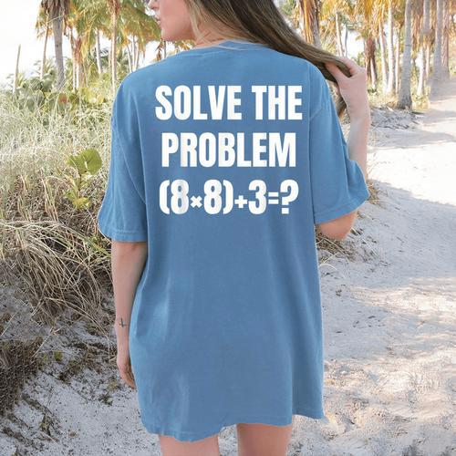 PEMDAS Math Problem 67 Meme Elementary Teacher Joke Women's Comfort Colors T-Shirt Back Print - teacherstshirts.com