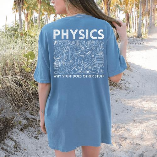 Physicist Science Teacher Physics Women's Comfort Colors T-Shirt Back Print - teacherstshirts.com AU
