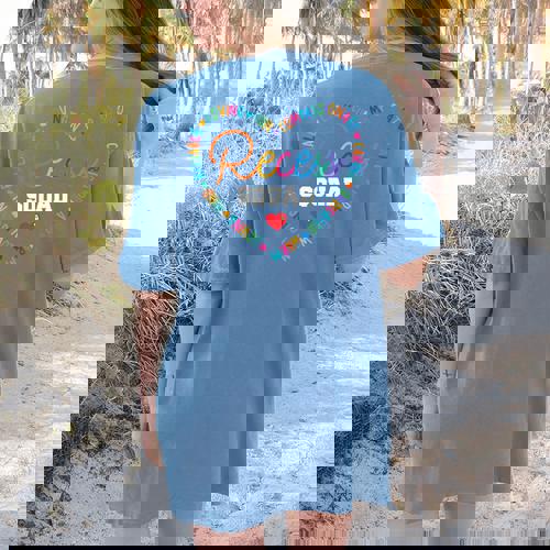 School For Teachers Students Monitor Recess Crew Team Women&#x27;s Comfort Colors T-Shirt Back Print - teacherstshirts.com