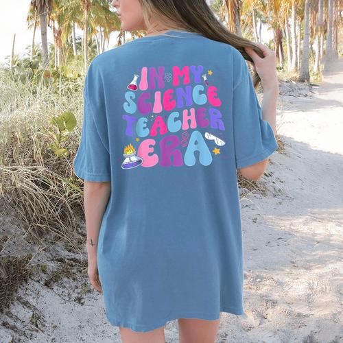 In My Science Teacher Era Teacher Women's Comfort Colors T-Shirt Back Print - teacherstshirts.com DE
