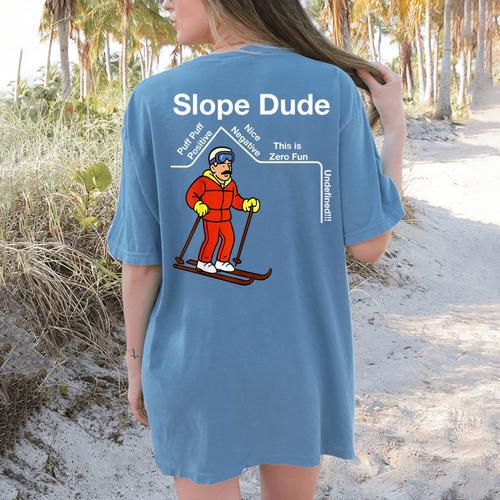 Slope Dude Algebra Geometry Middle School Math Teacher Women's Comfort Colors T-Shirt Back Print - teacherstshirts.com DE