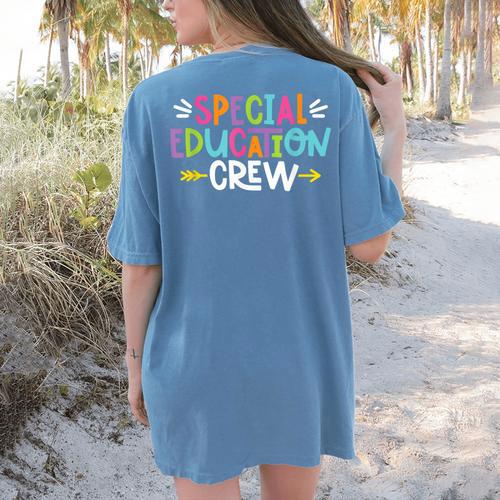 Special Educators Special Ed Teacher Special Education Crew Women's Comfort Colors T-Shirt Back Print - teacherstshirts.com AU