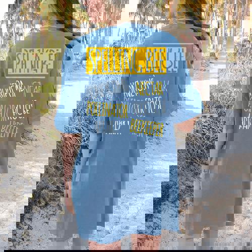 Spelling Bee Halloween Pun Costume Beekeeper Teacher Women&#x27;s Comfort Colors T-Shirt Back Print - teacherstshirts.com