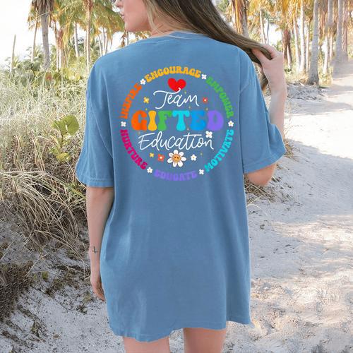 Team Ed Education Teacher Appreciation Back To School Women's Comfort Colors T-Shirt Back Print - teacherstshirts.com AU