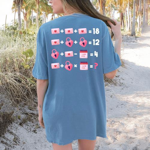 Valentines Day Order Of Operations Valentines Math Teacher Women's Comfort Colors T-Shirt Back Print - teacherstshirts.com DE