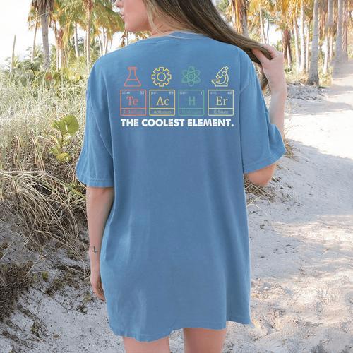 Vintage The Coolest Element Periodic Table Chemist Teacher Women's Comfort Colors T-Shirt Back Print - teacherstshirts.com AU
