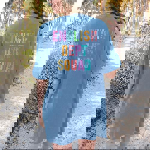 Vintage ENGLISH DEPT SQUAD Back To School Teacher Student Women&#x27;s Comfort Colors T-Shirt Back Print - teacherstshirts.com