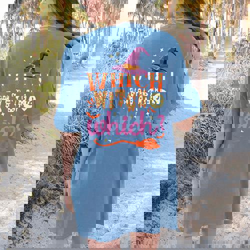 Which Witch Is Which Halloween English Teacher Women&#x27;s Comfort Colors T-Shirt Back Print - teacherstshirts.com