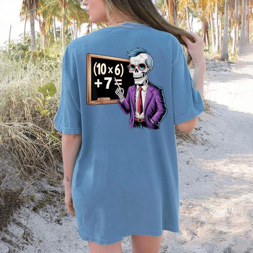 67 Math Teacher Meme Brainrot Six Seven Halloween Equation Women's Comfort Colors T-Shirt Back Print - teacherstshirts.com AU
