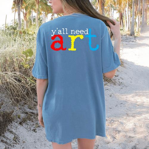 Art Teacher Artists Women's Comfort Colors T-Shirt Back Print - teacherstshirts.com UK