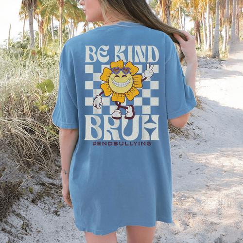 Be Kind Unity Day Orange Anti Bullying For Kids Teachers Women's Comfort Colors T-Shirt Back Print - teacherstshirts.com UK