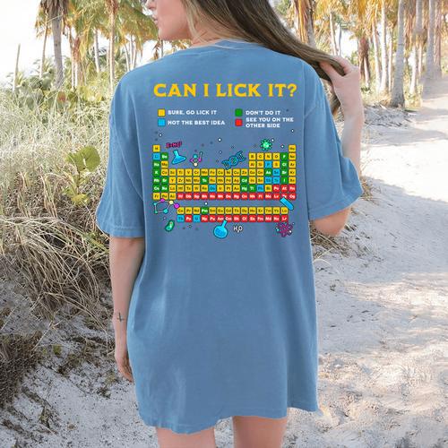 Can I Lick It Periodic Table Science Teacher Student Premium Tri-Blend Women's Comfort Colors T-Shirt Back Print - teacherstshirts.com CA