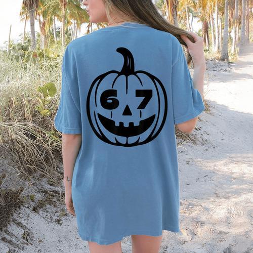 Six Seven Halloween Costume For Students Teachers Women's Comfort Colors T-Shirt Back Print - teacherstshirts.com