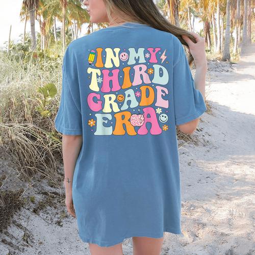 In My Third Grade Era 3rd Grade Era Teacher Back To School Women's Comfort Colors T-Shirt Back Print - teacherstshirts.com UK