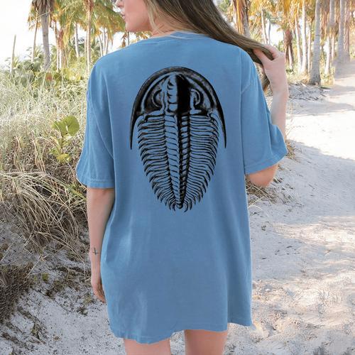 Trilobite Fossil Geology Teacher Student Geologist Women's Comfort Colors T-Shirt Back Print - teacherstshirts.com DE