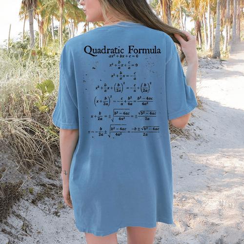 Vintage Nerdy Quadratic Formula Proof Algebra Math Teacher Women's Comfort Colors T-Shirt Back Print - teacherstshirts.com DE