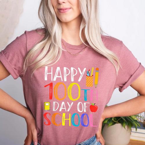 100 Days Of School Teacher And Student Women's Heather T-Shirt - teacherstshirts.com