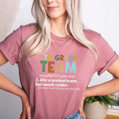 5TH Grade Team Teacher Like A Normal Team Fifth Grade Women's Heather T-Shirt - teacherstshirts.com AU