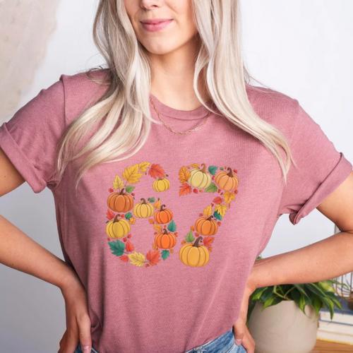 67 6 7 Fall Leaves For Teachers 67 Teacher Women's Heather T-Shirt - teacherstshirts.com DE