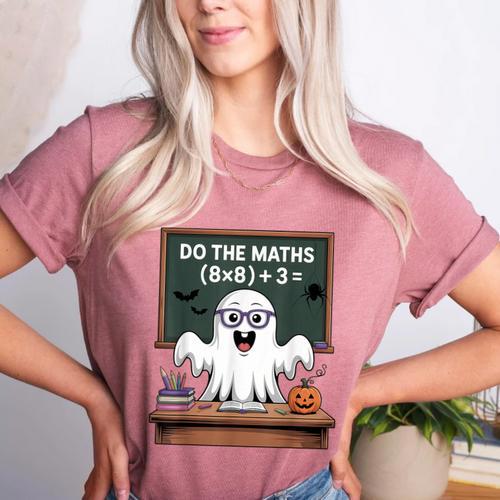 67 Teacher Halloween Ghost Six Seven Meme Do The Maths Women's Heather T-Shirt - teacherstshirts.com AU