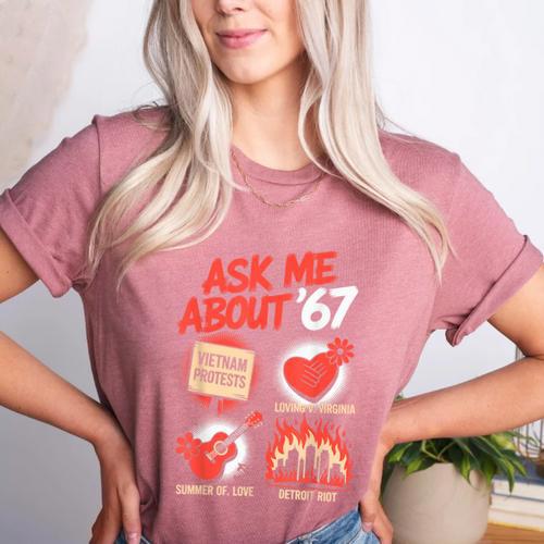 67 History Teacher Teacher 6 7 Overuse '67 Women's Heather T-Shirt - teacherstshirts.com AU