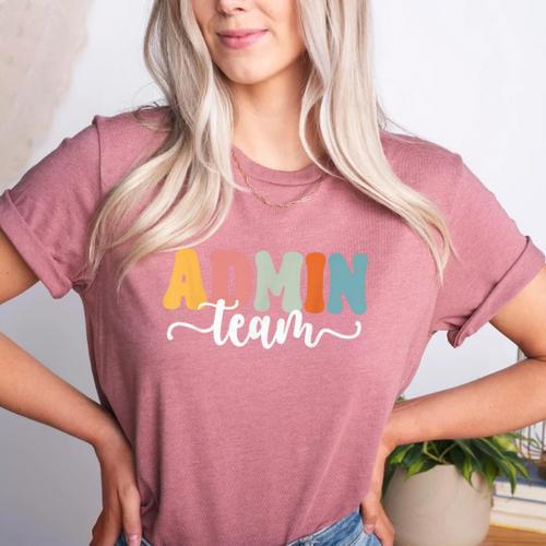 Admin Team Back To School Teachers Students Admin Squad Women's Heather T-Shirt - teacherstshirts.com UK