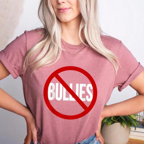 Anti Bullying No Bullies School Teacher Student Kindness Women's Heather T-Shirt - teacherstshirts.com DE