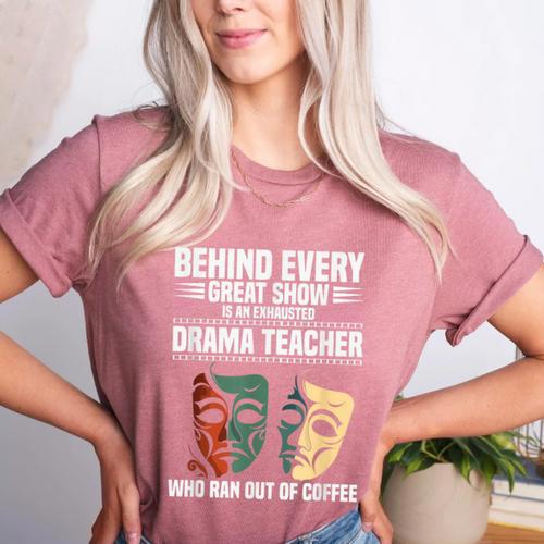 Theatre Teacher Drama Lover Theatre Mask Drama Teacher Women's Heather T-Shirt - teacherstshirts.com