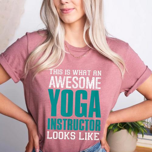 This Is What An Awesome Yoga Instructor Yoga Teacher Women's Heather T-Shirt - teacherstshirts.com DE