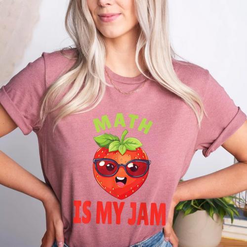 Back To School Math Is My Jam Math Teacher Women's Heather T-Shirt - teacherstshirts.com UK