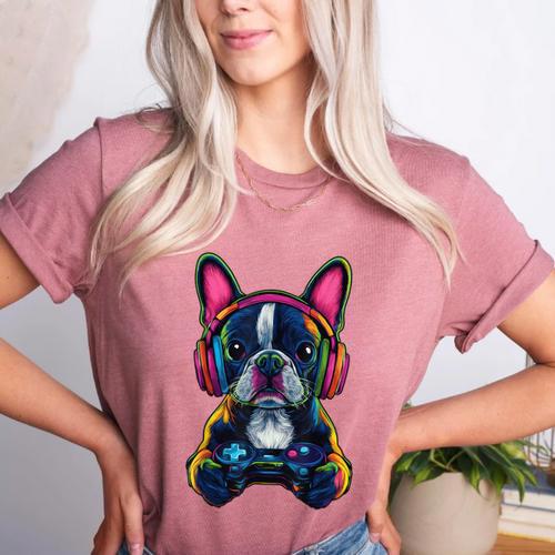 Boston Terrier Lovers Gaming Headphones Boston Terrier Women's Heather T-Shirt - Bostonterriersmerch.com
