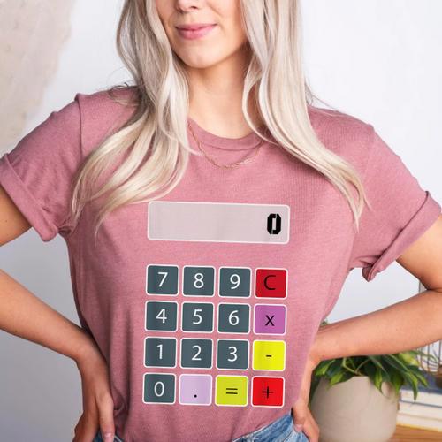 Calculator Math Teacher Halloween Costumes Women Men Adults Women's Heather T-Shirt - teacherstshirts.com DE