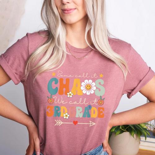 Some Call It Chaos We Call It 3rd Grade Third Grade Teachers Men Women Kids Women's Heather T-Shirt - teacherstshirts.com AU