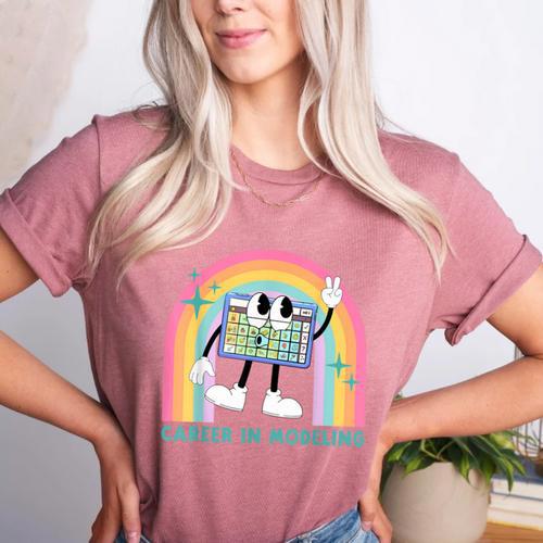 Career In Modeling AAC Teacher SLP SPED Communication Autism Women's Heather T-Shirt - teacherstshirts.com AU