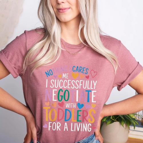 Childcare Teacher Negotiate With Toddlers Daycare Provider Women's Heather T-Shirt - teacherstshirts.com AU