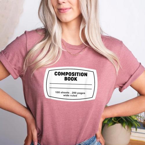 Composition Notebook Halloween Costume Teacher Student Women's Heather T-Shirt - teacherstshirts.com AU