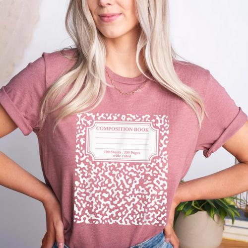 Composition Notebook Matching Group Halloween Teachers Women's Heather T-Shirt - teacherstshirts.com AU
