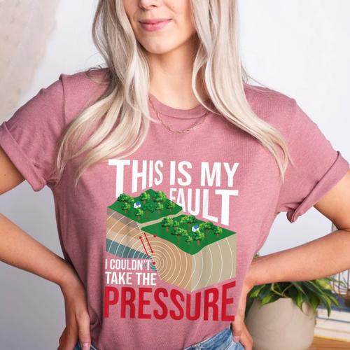 Couldn't Take The Pressure Geology Earth Science Teacher Women's Heather T-Shirt - teacherstshirts.com UK