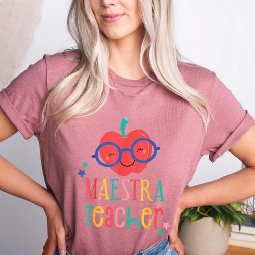 Cute Maestra Teacher Women's Heather T-Shirt - teacherstshirts.com CA