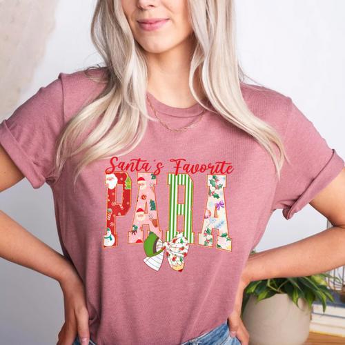 Cute Santas Favorite Para Christmas Paraprofessional Teacher Women's Heather T-Shirt - teacherstshirts.com DE