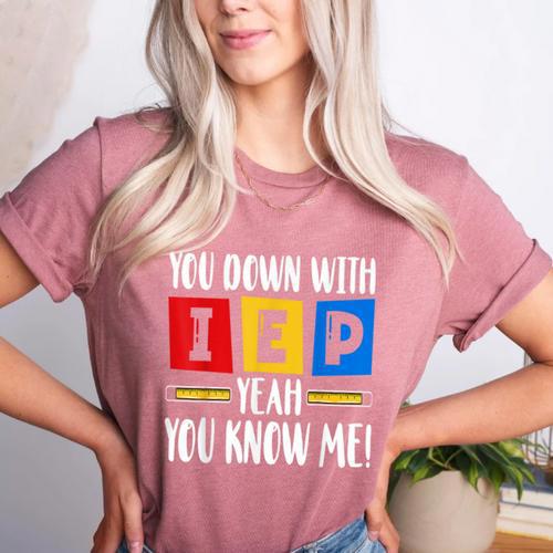 You Down With IEP Yeah You Know Me SPED Teacher Women's Heather T-Shirt - teacherstshirts.com AU
