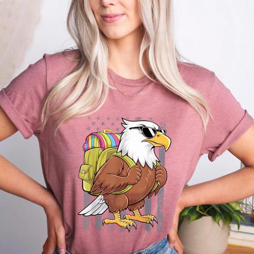 Eagle First Day Of School Teacher Back To School Eagle Women's Heather T-Shirt - teacherstshirts.com CA