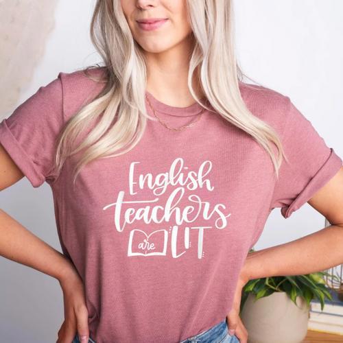 English Teachers Are Lit Teacher Appreciation Women's Heather T-Shirt - teacherstshirts.com CA