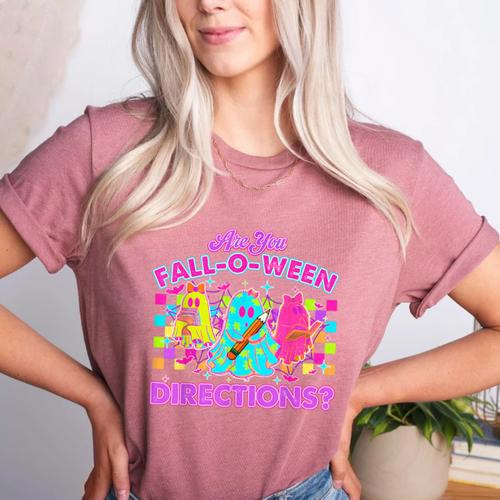 Are You Fall-O-Ween Directions Teacher Ghost Halloween Women's Heather T-Shirt - teacherstshirts.com AU