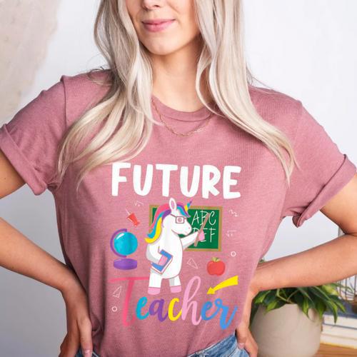 Future Teacher School Teacher Female Women's Heather T-Shirt - teacherstshirts.com CA