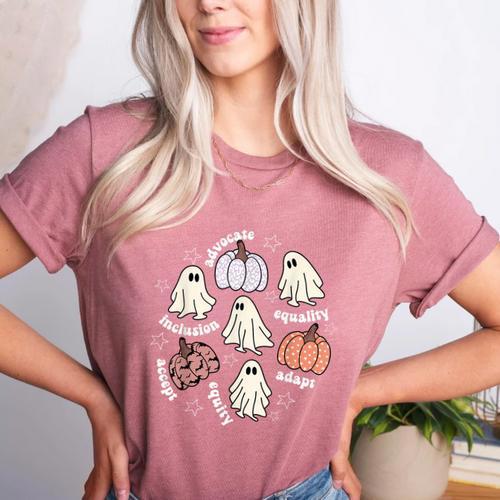 Halloween Advocate Heat Transfers Special Education Teacher Men Women Women's Heather T-Shirt - teacherstshirts.com