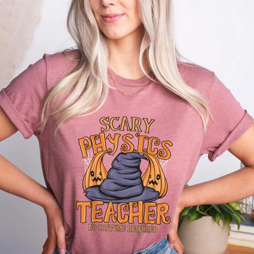 Halloween Scary Physics Teacher No Costume Required Women Women's Heather T-Shirt - teacherstshirts.com